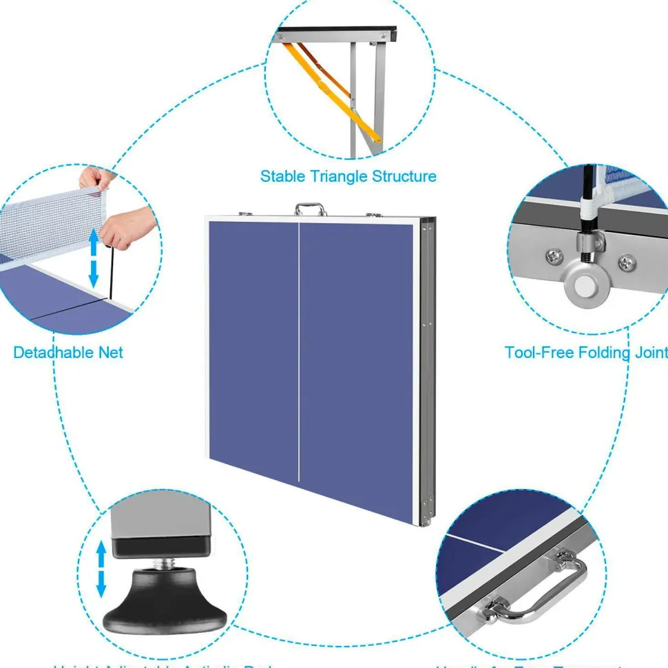 Sportme Bordtennisbord - Sammenklappelig 180x90x76cm