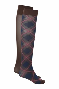 Swedish Stockings Knæstrømper Franka Check & Solid 2-pak