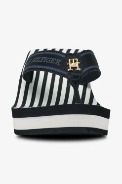 Tommy Hilfiger Sandal med hæl TH Stripes Wedge Beach Sandal
