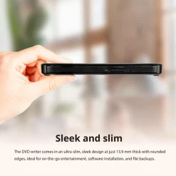 Transcend Ekstern Slim CD/DVD Brænder (TS8XDVDS-K)