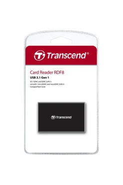 Transcend Multi Kortlæser F8 USB 3.0 Sort
