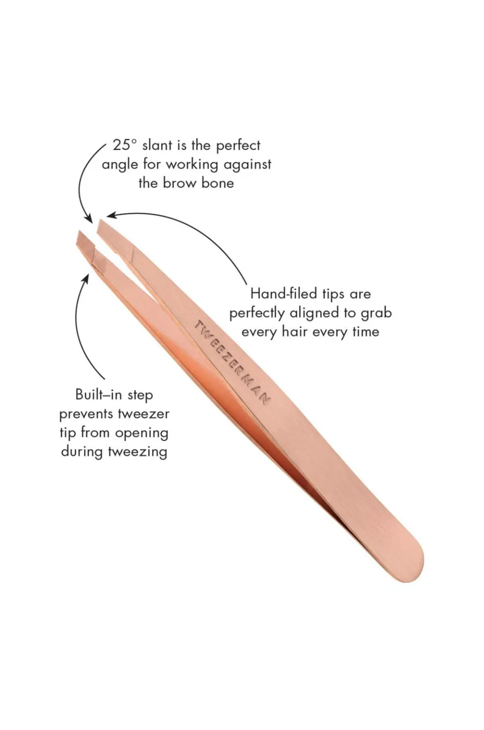 Tweezerman Pincet Rose Gold Slant Tweezer