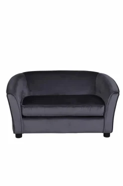 Venture Home Måna Kids Sofa - Black / Dark Grey Velvet