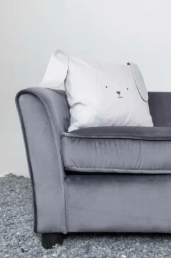 Venture Home Måna Kids Sofa - Black / Dark Grey Velvet