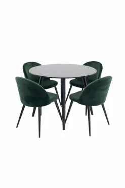 Venture Home Spisebordssæt Plaza med stole fløjl