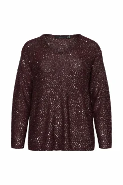 Vero Moda Curve Paillet-pullover vmCleilani New LS V-neck Pullover