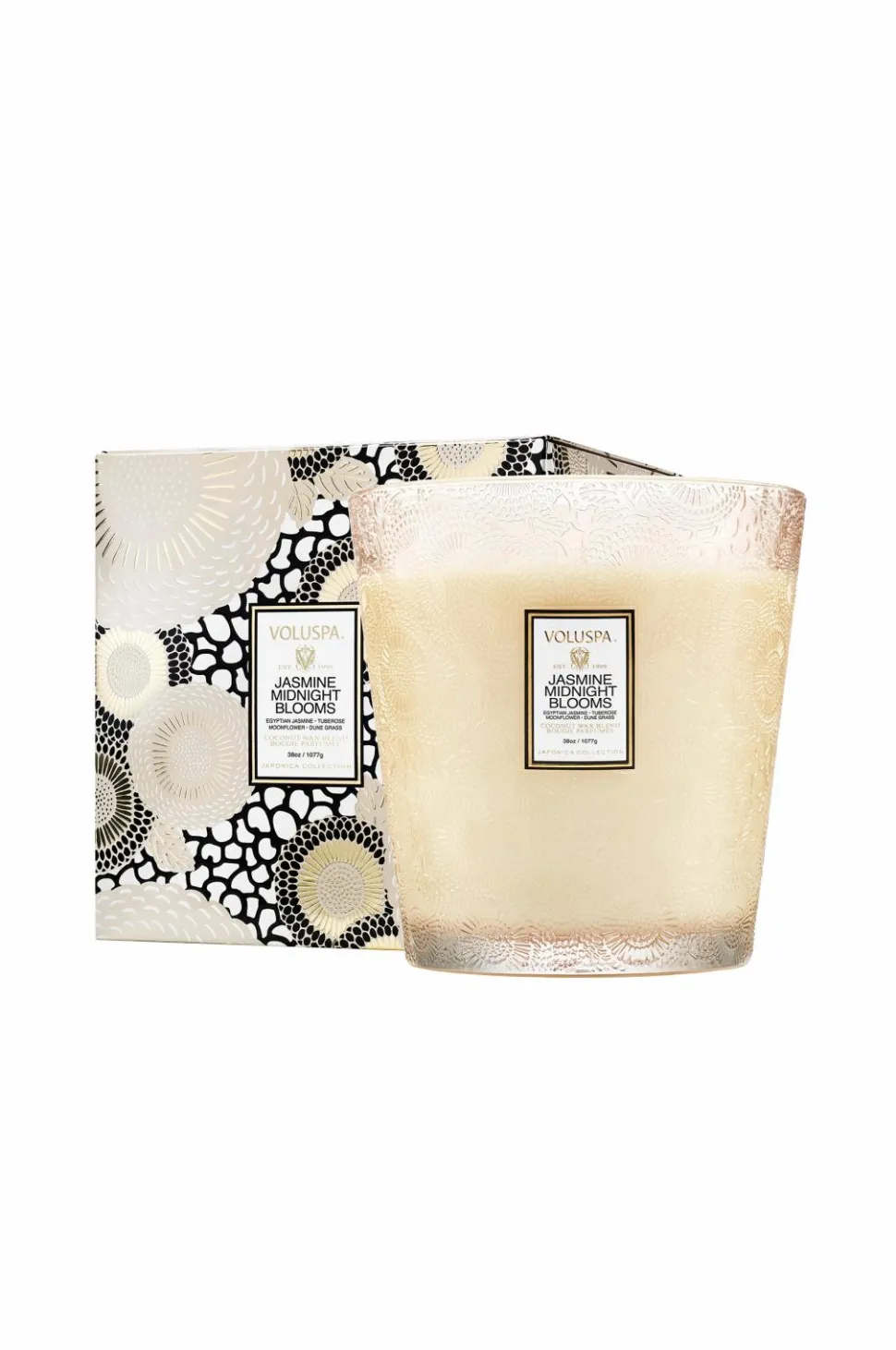 Voluspa Jasmine Midnight Blooms Boxed Luxe Jar Candle 80H