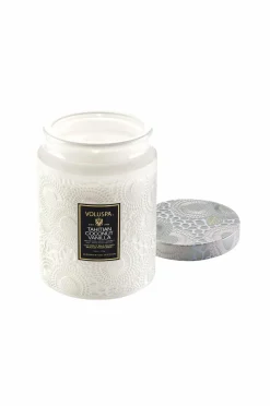 Voluspa Tahitian Coconut Vanilla Large Glass Jar Candle 100 H