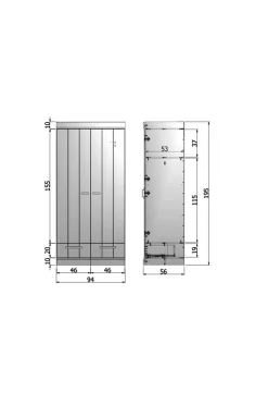 WOOOD Garderobe Connect m struktur, H195xB94xD53