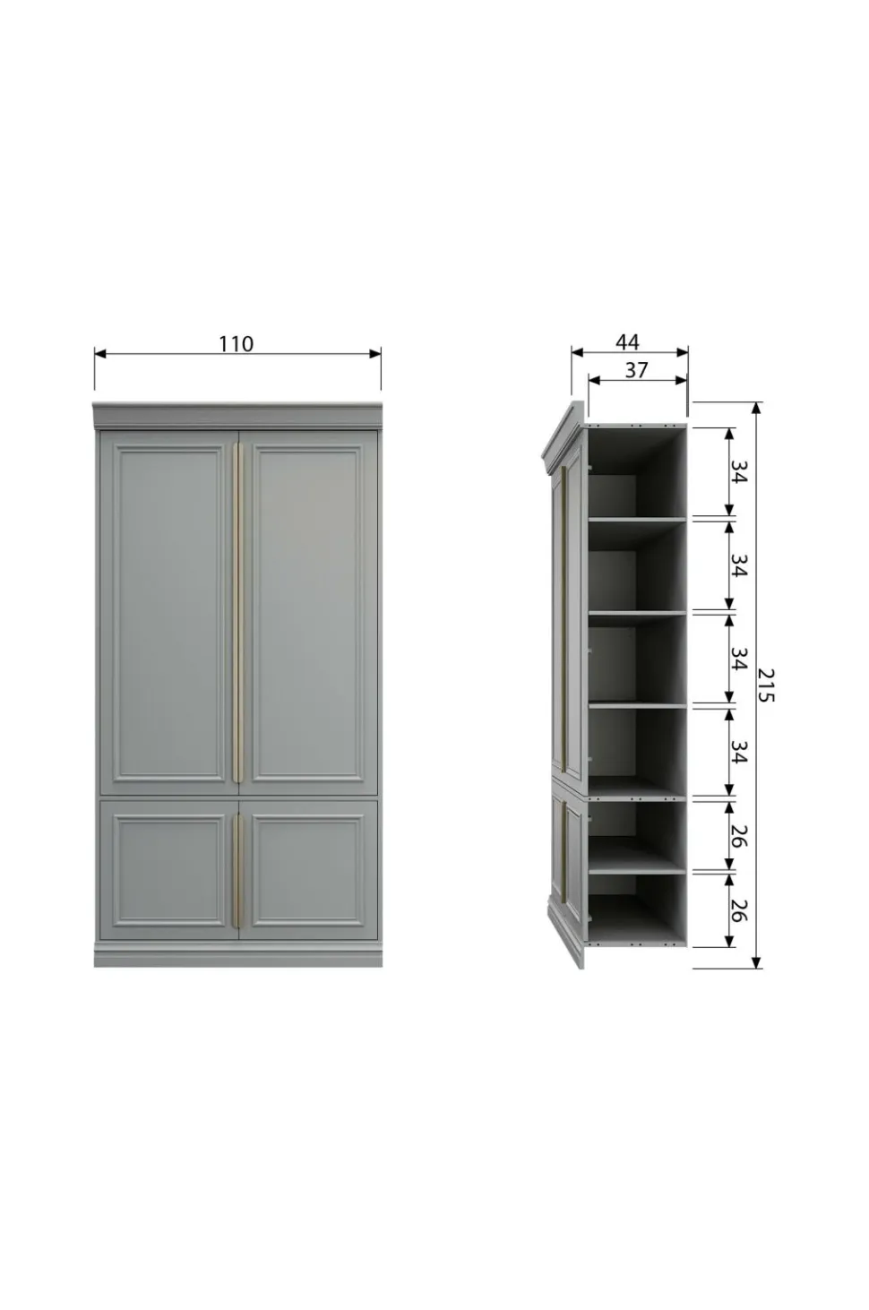 WOOOD Garderobeskab Organize, 215x110x44 cm