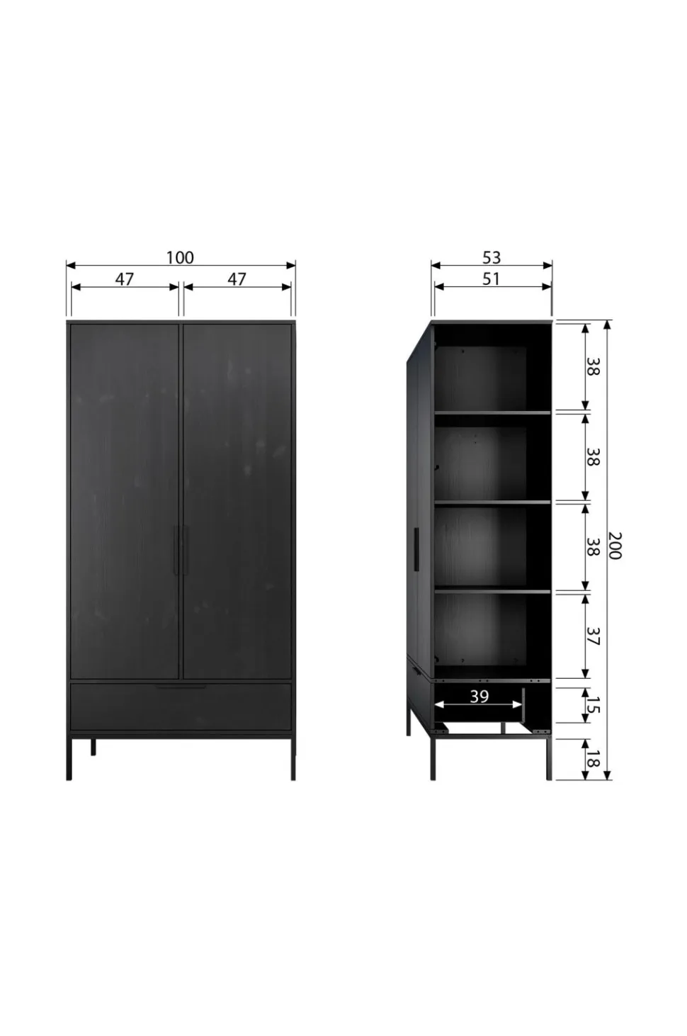 WOOOD Garderobeskab Adam