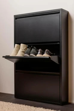 WOOOD Skoskab med 3 rum Sabine